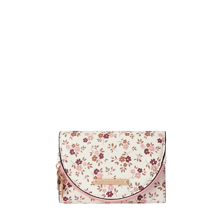 Floral patterned vegan leather wallet