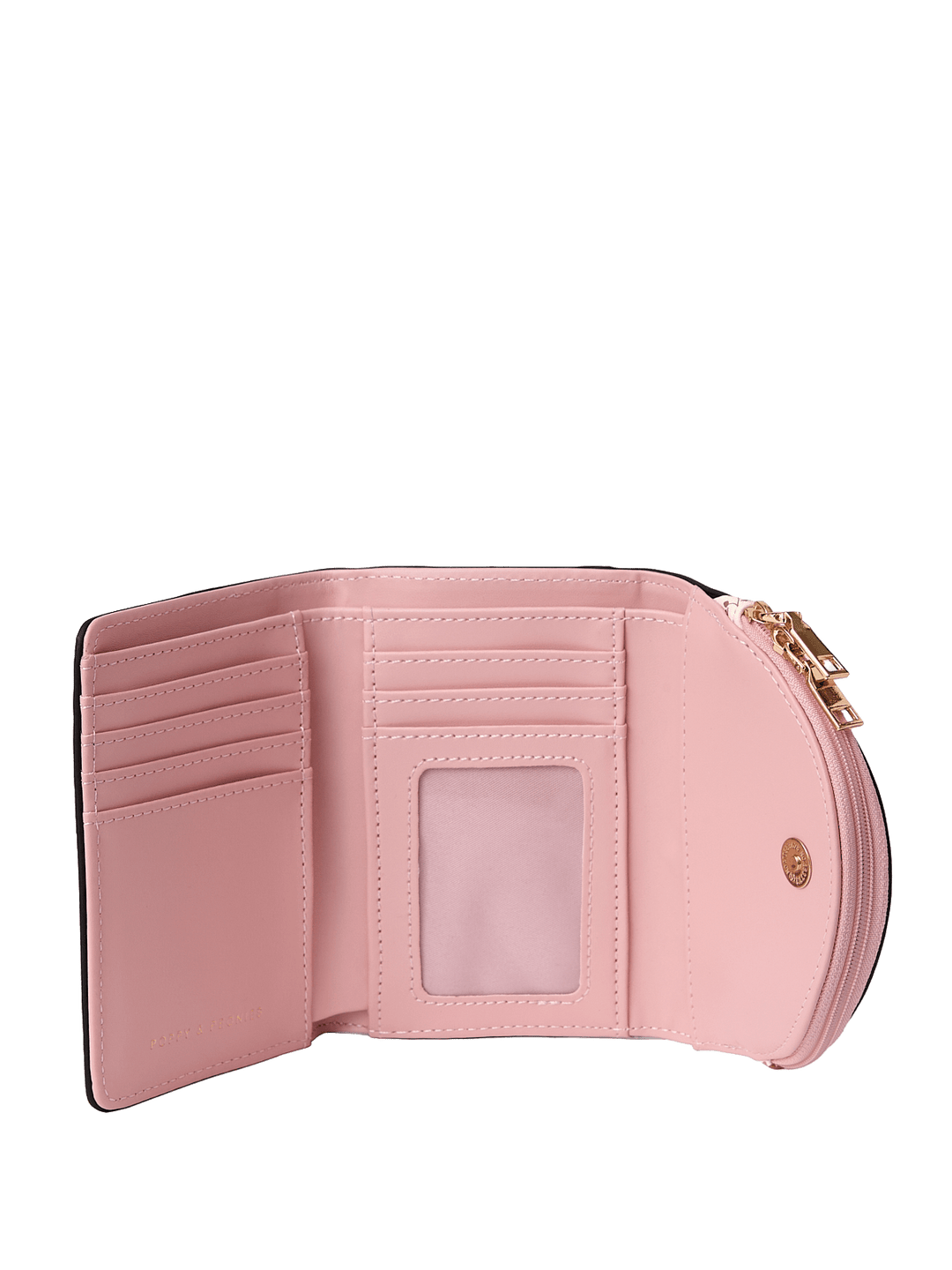 Pink wallet with a clear card holder
