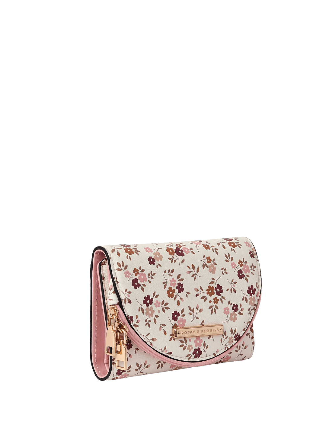 Floral patterned vegan leather wallet