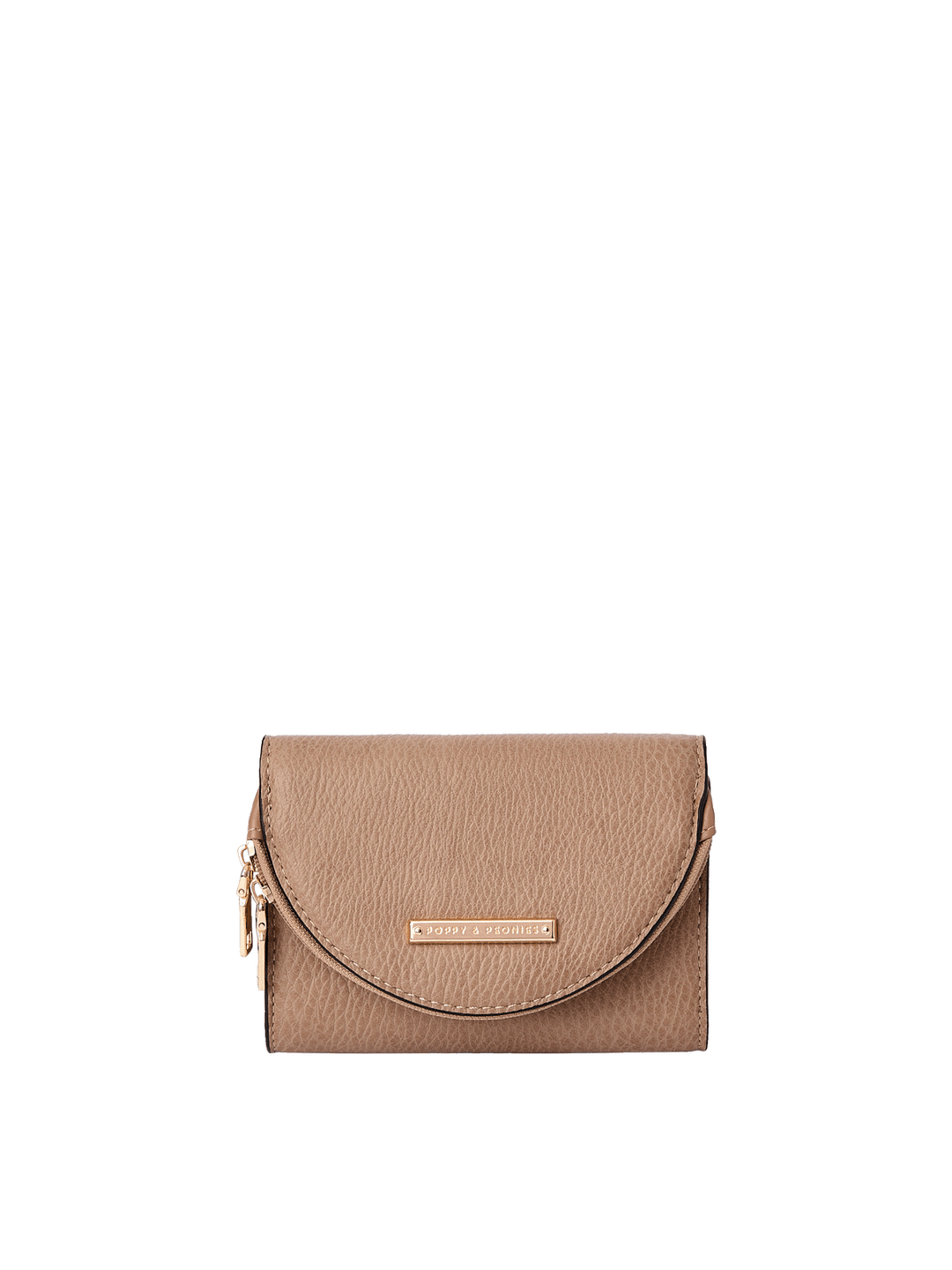 Margaux Wallet in Taupe with magnetic snap closure