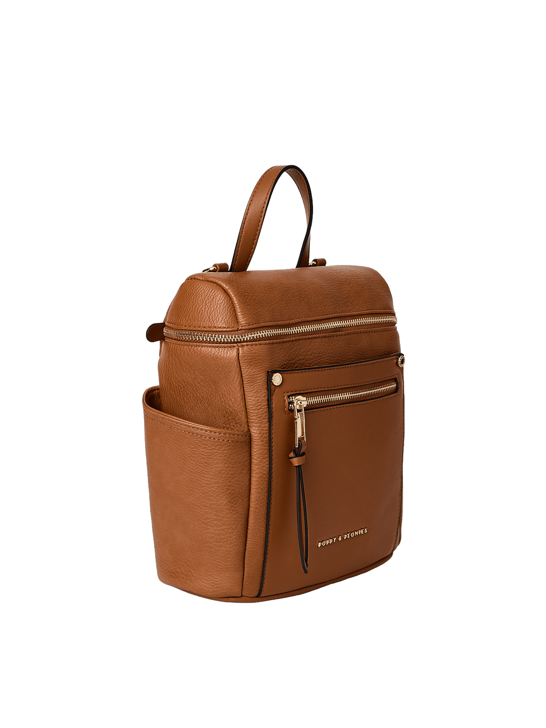 cognac vegan leather backpack Mini Commuter Backpack Cognac