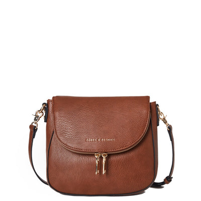 Poppi Vegan Leather Crossbody Bag- Whiskey Brown NWT