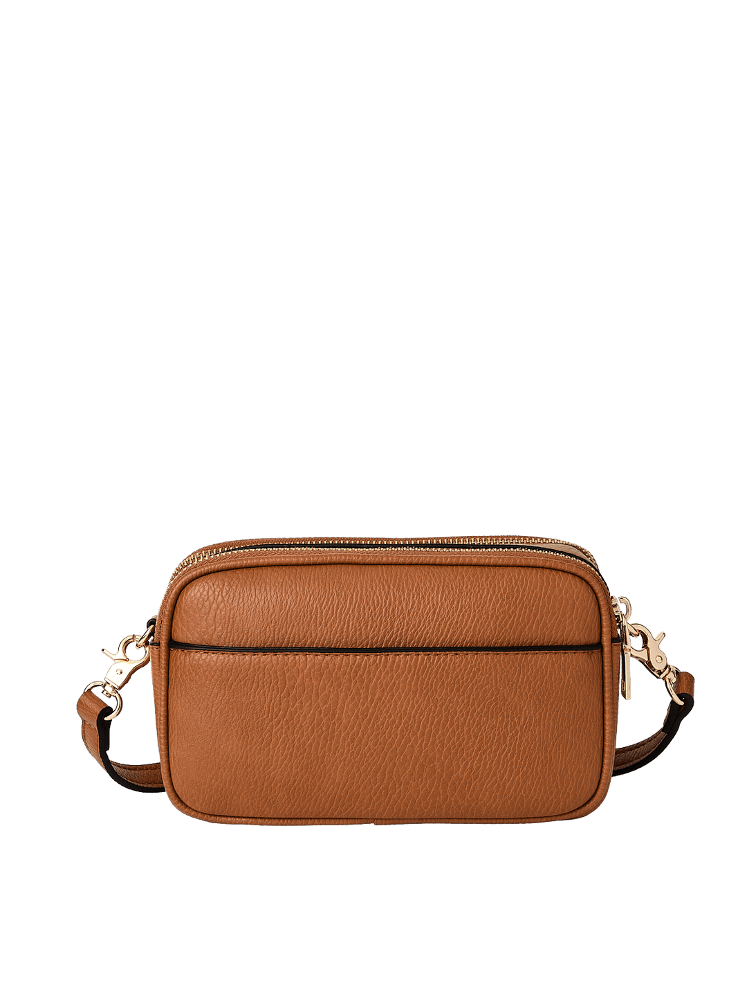Brown vegan leather crossbody bag