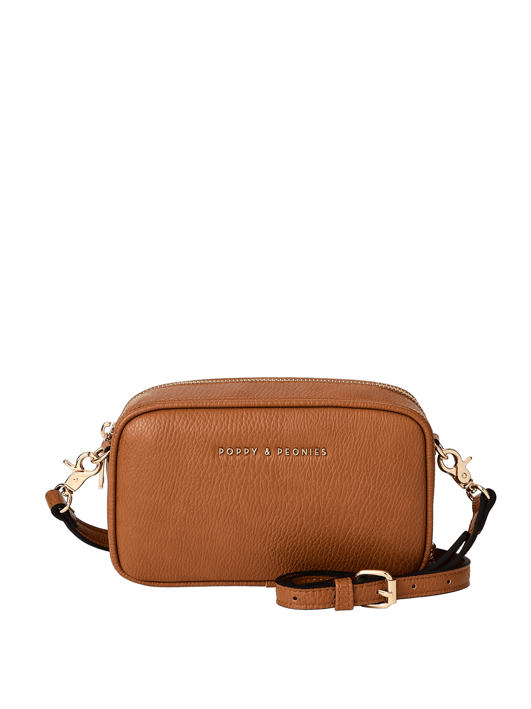 Brown vegan leather crossbody bag