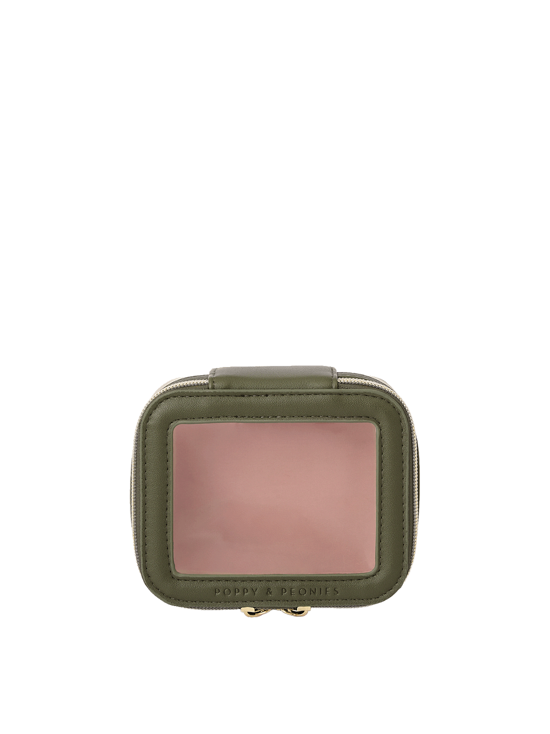 Mini I See You Cosmetic Case in Olive with clear top window