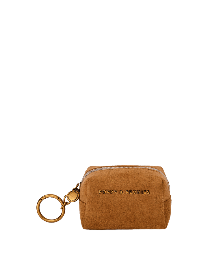 Tag Along Charm Cognac Suede