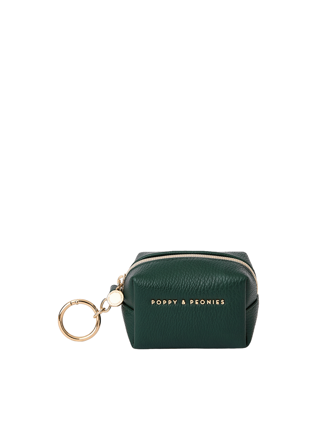 Tag Along Charm in Heritage Green with gold-tone O-clasp keyring