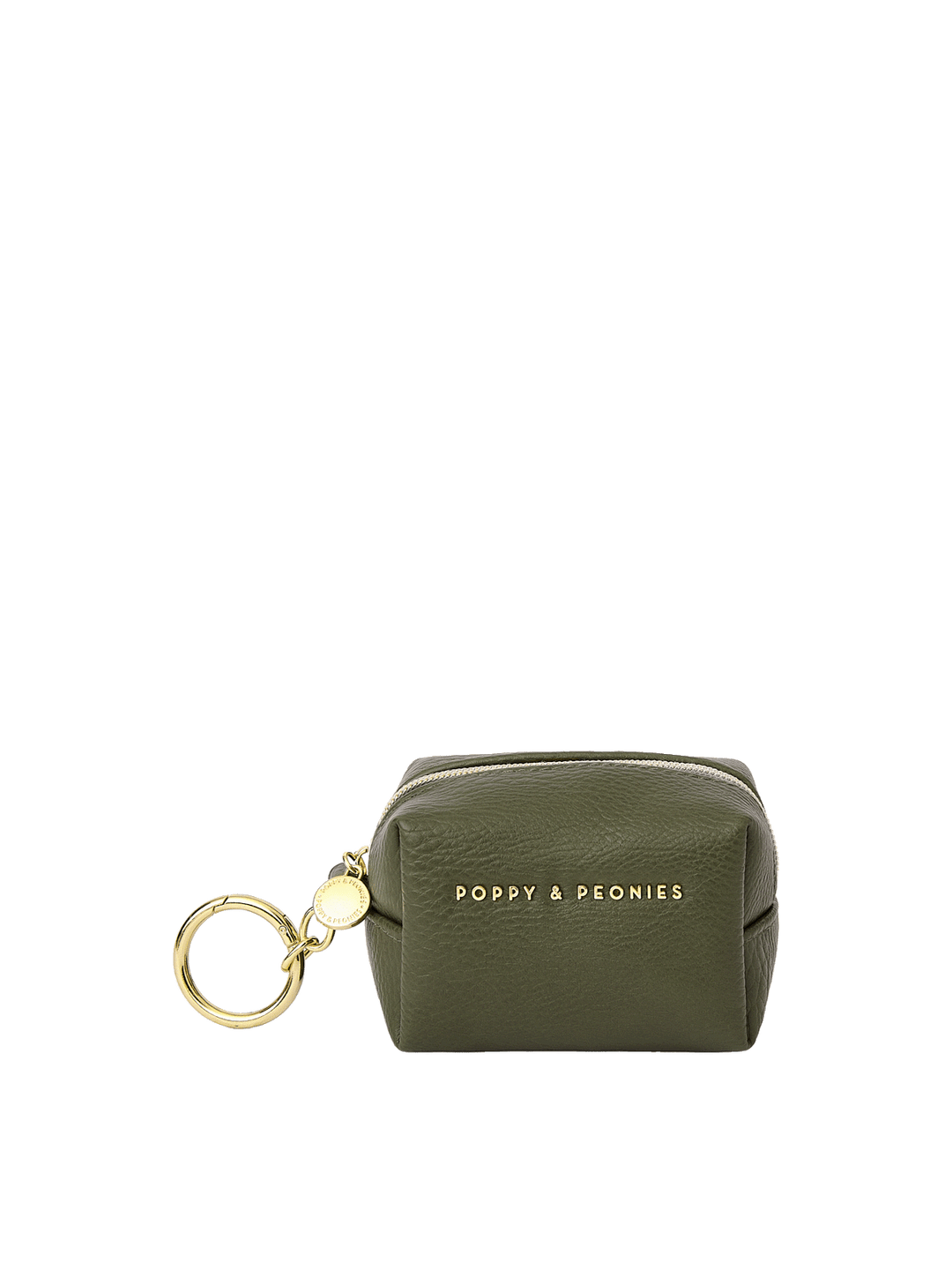 Tag Along Charm in Olive with gold-tone O-clasp keyring