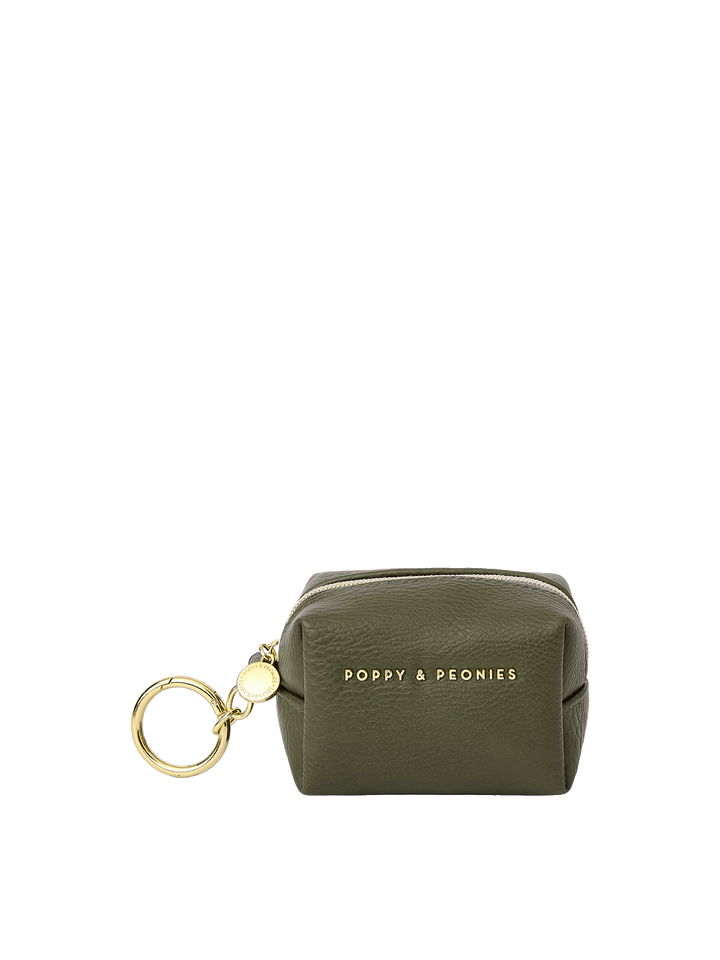 Tag Along Charm in Olive with gold-tone O-clasp keyring