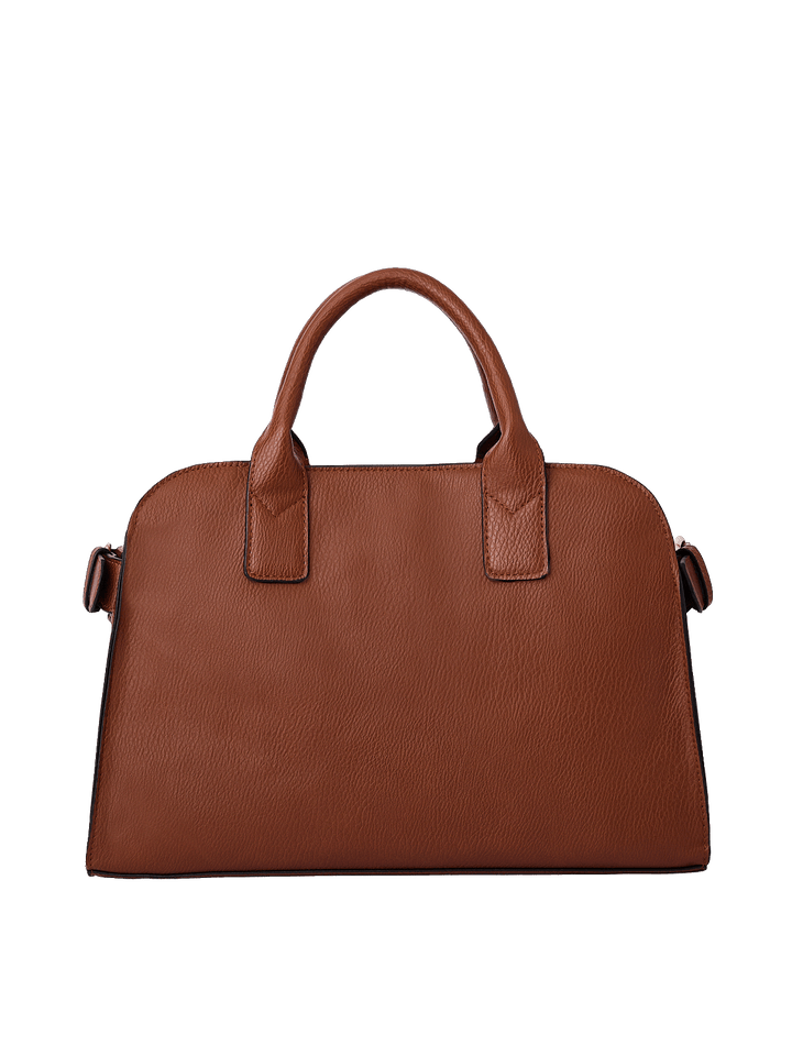 Back view of the Mini Uptown Tote in Chestnut
