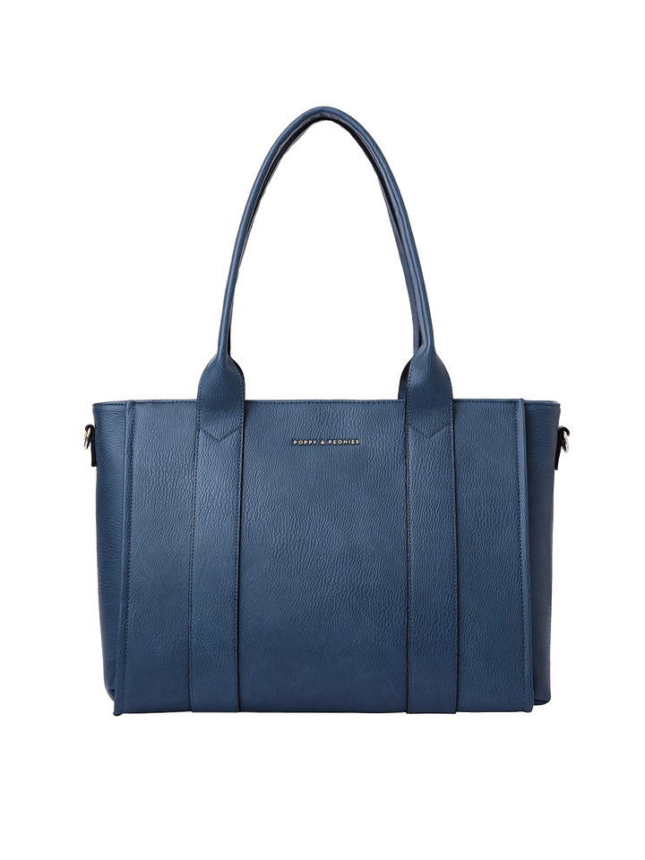Front view of Multitasker tote in Navy