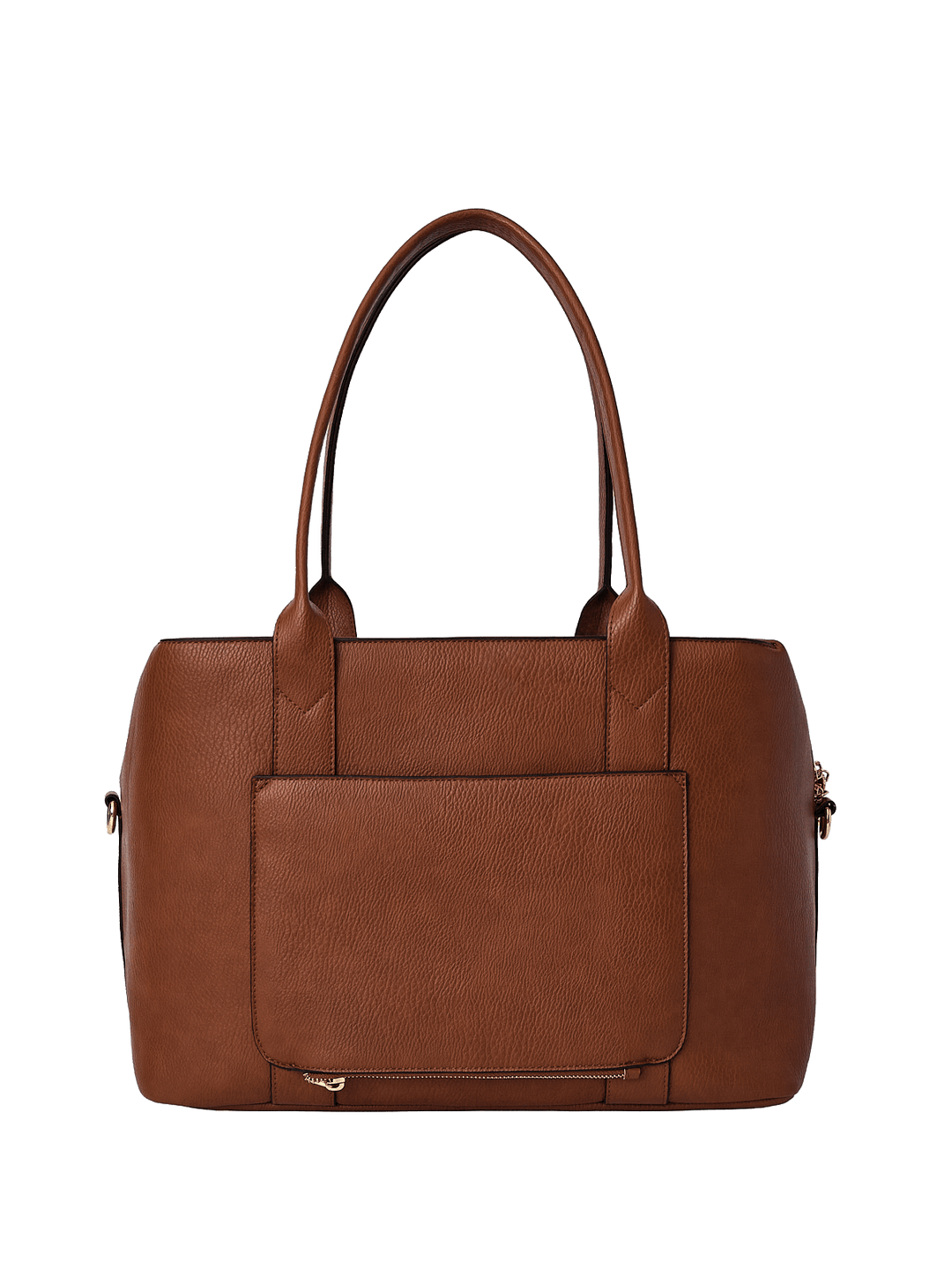 Brown handbag with a trolley sleeve