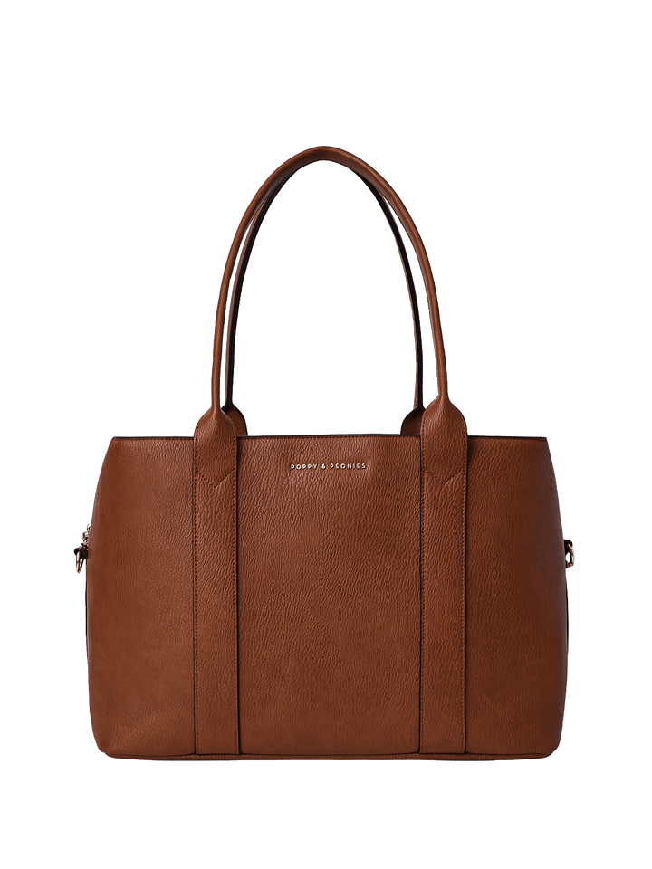 Brown vegan leather handbag 
