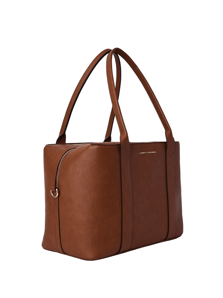Brown vegan leather handbag