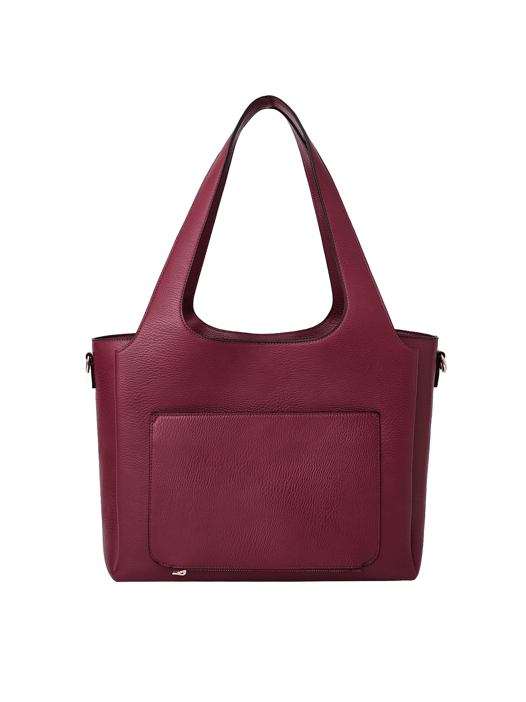 Poppy & Peonies The Companion Tote in Berry back view, featuring the exterior trolley sleeve pocket and structured silhouette.