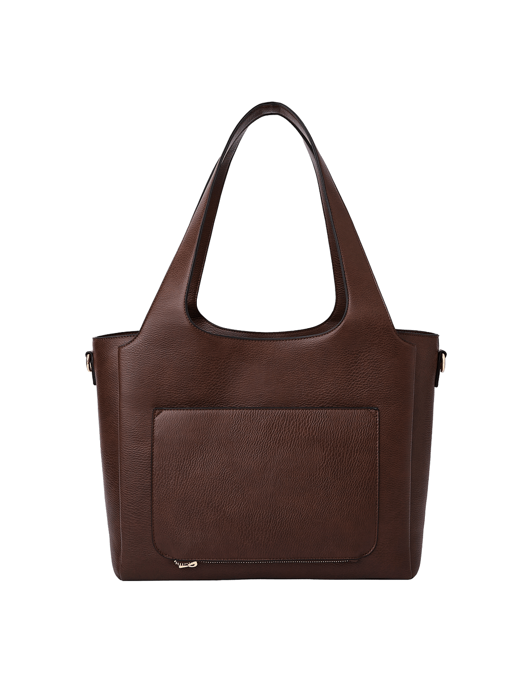 Poppy & Peonies The Companion Tote in Espresso back view, featuring the exterior trolley sleeve pocket and structured silhouette.