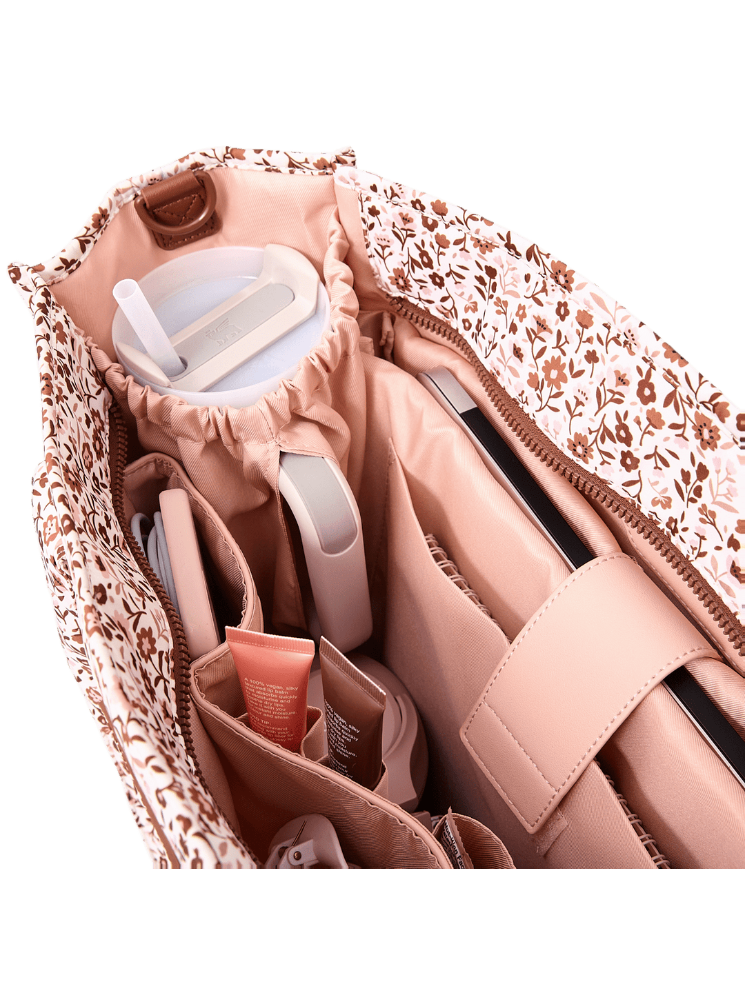 On The Go Tote Fall Brown Floral