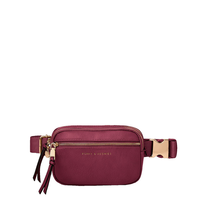 On The Run Belt Bag Vegan Leather Berry