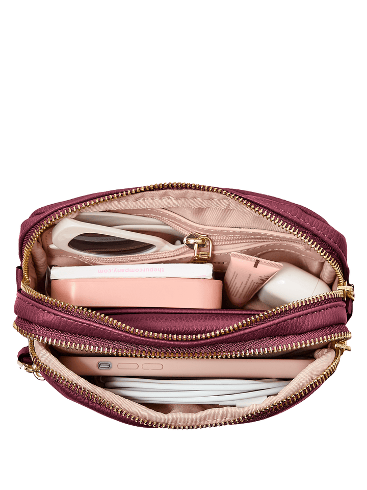 On The Run Belt Bag Vegan Leather Berry