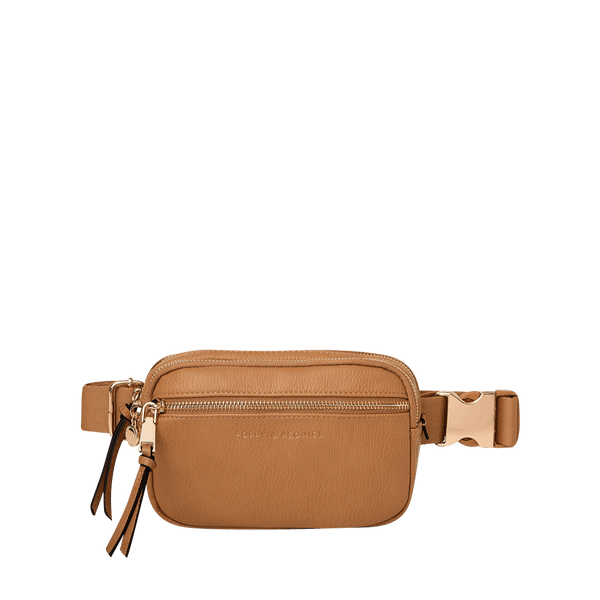 On The Run Belt Bag Vegan Leather Camel | Poppy and Peonies