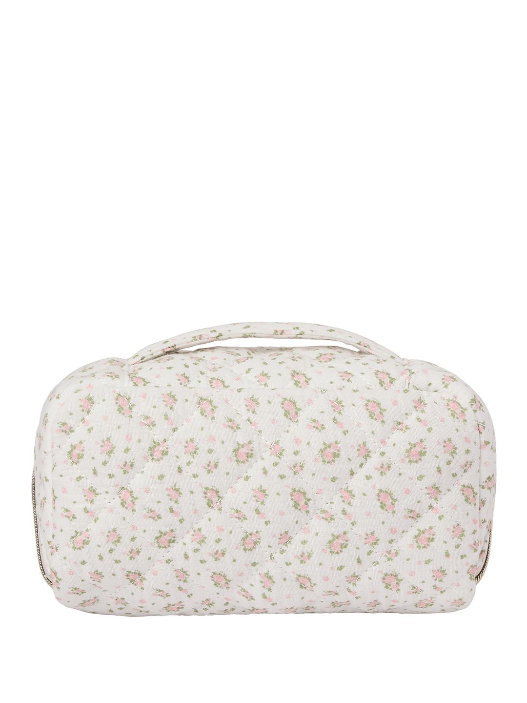 Floral-patterned cosmetic bag