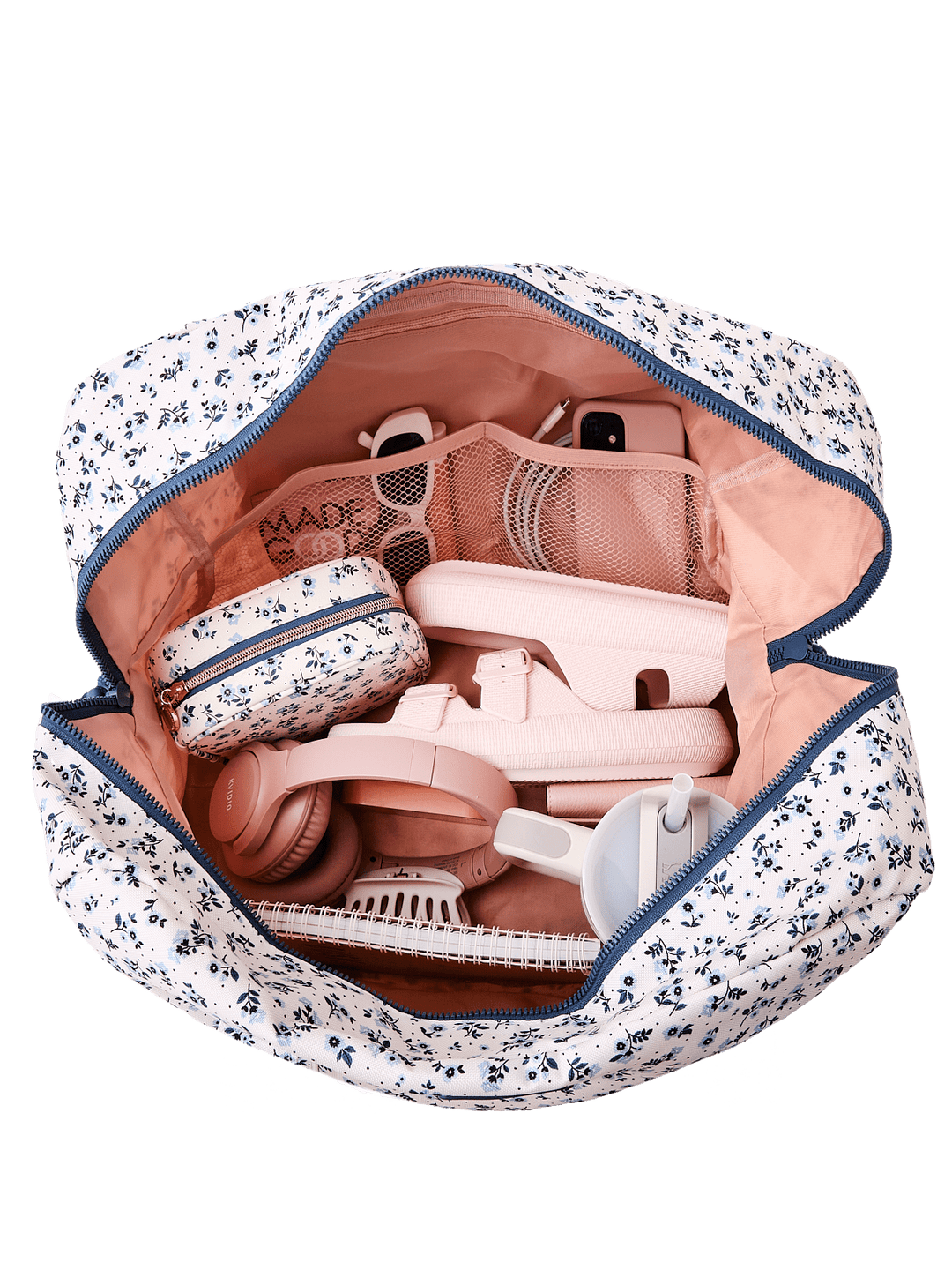 The Pack Up Duffle Blue Floral | Poppy and Peonies – Poppy & Peonies