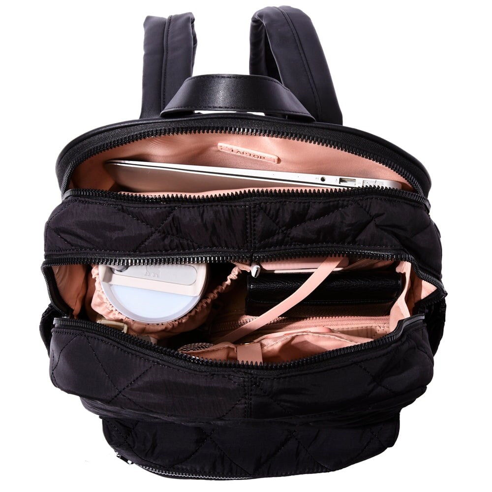 Quilted Brooklyn Backpack black