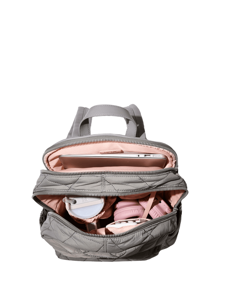 Quilted Brooklyn Backpack grey