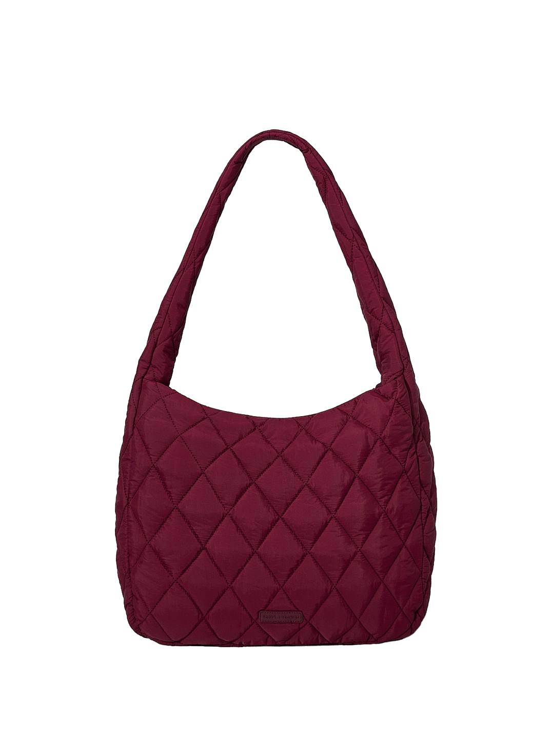 Quilted berry coloured hobo bag 