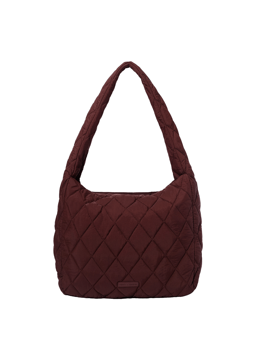 Quilted brown hobo bag