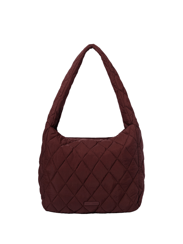 Quilted brown hobo bag