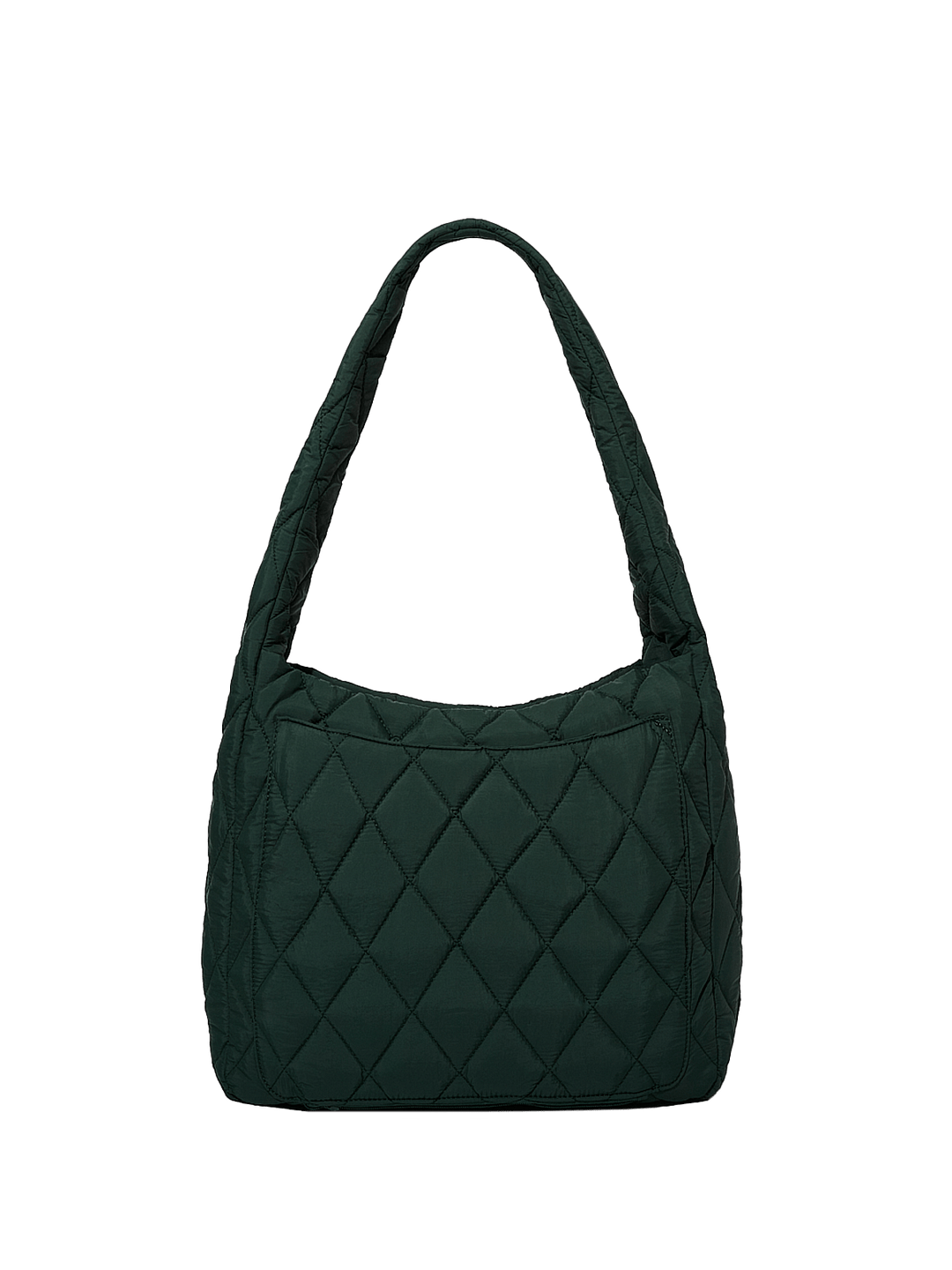 Green quilted hobo bag