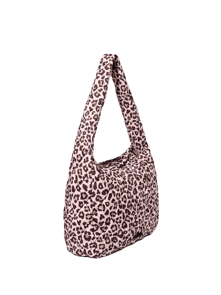 Leopard print handbag on a transparent background