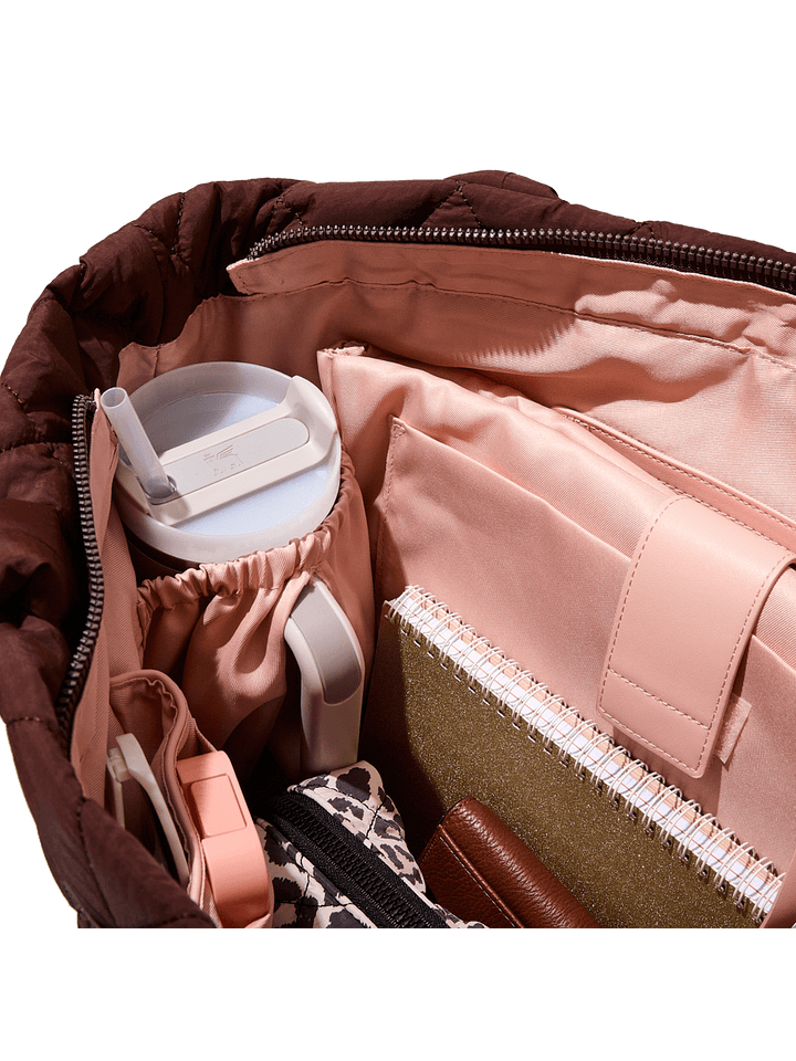 Open quilted tote bag 