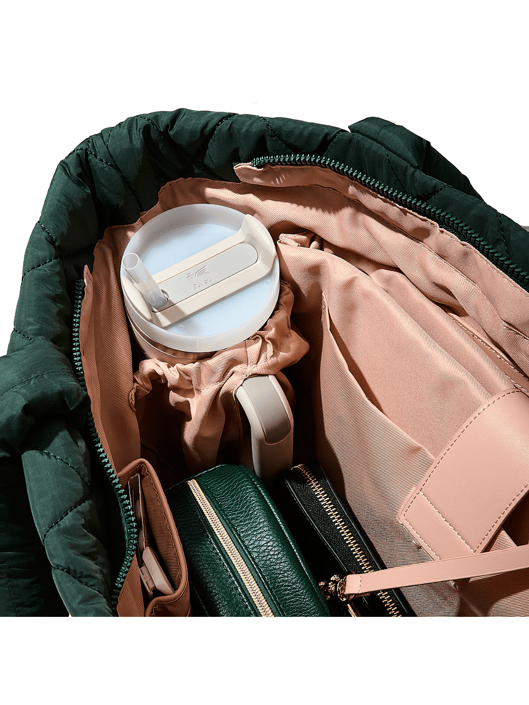 Close-up of a green tote bag