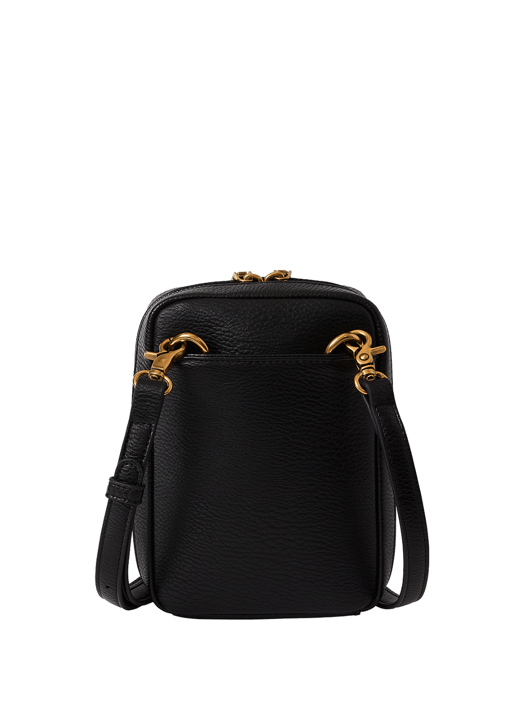 Black vegan leather crossbody bag 