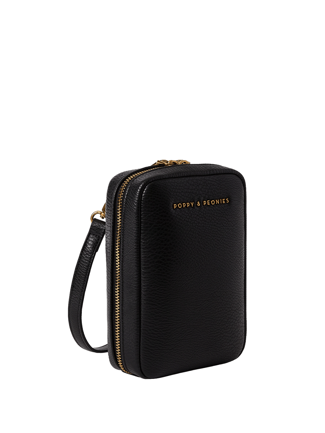 Black vegan leather crossbody bag 