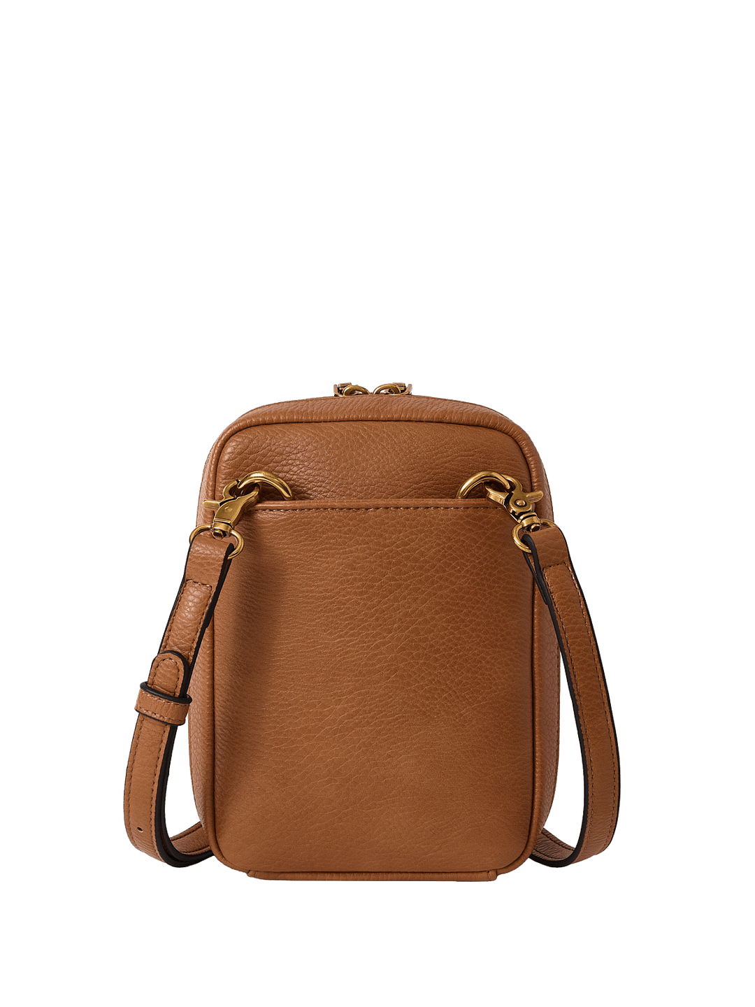 Brown vegan leather crossbody bag 