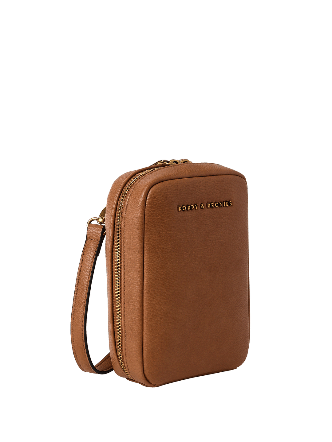 Brown vegan leather crossbody bag 