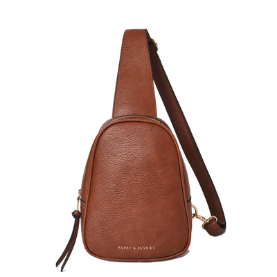 Poppi Vegan Leather Crossbody Bag- Whiskey Brown NWT