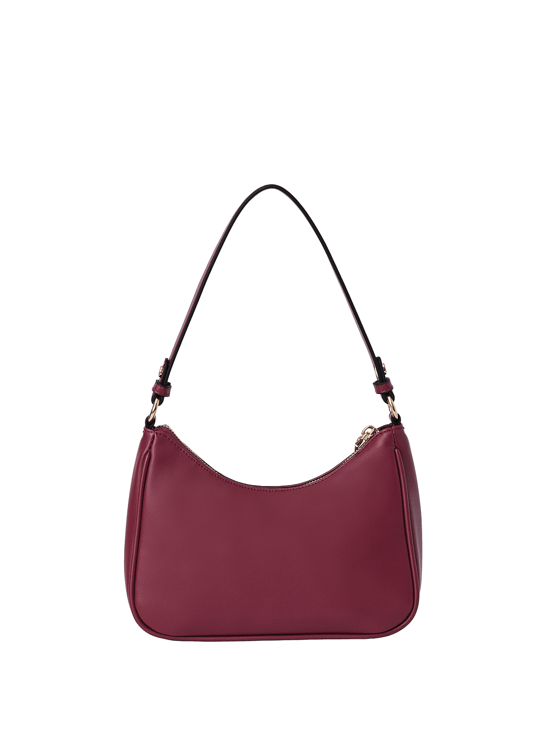 Berry coloured vegan leather shoulder bag