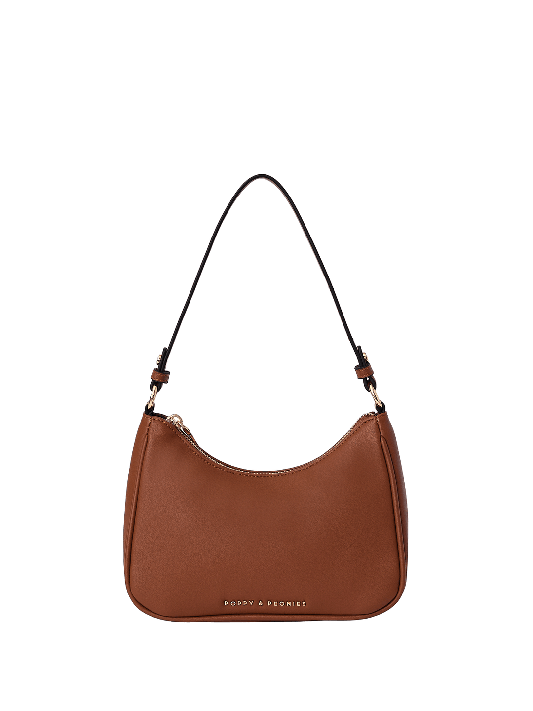 Brown vegan leather shoulder bag