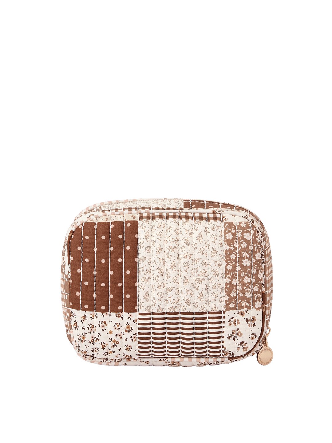Back view of Pretty Connected Case in Brown Patchwork