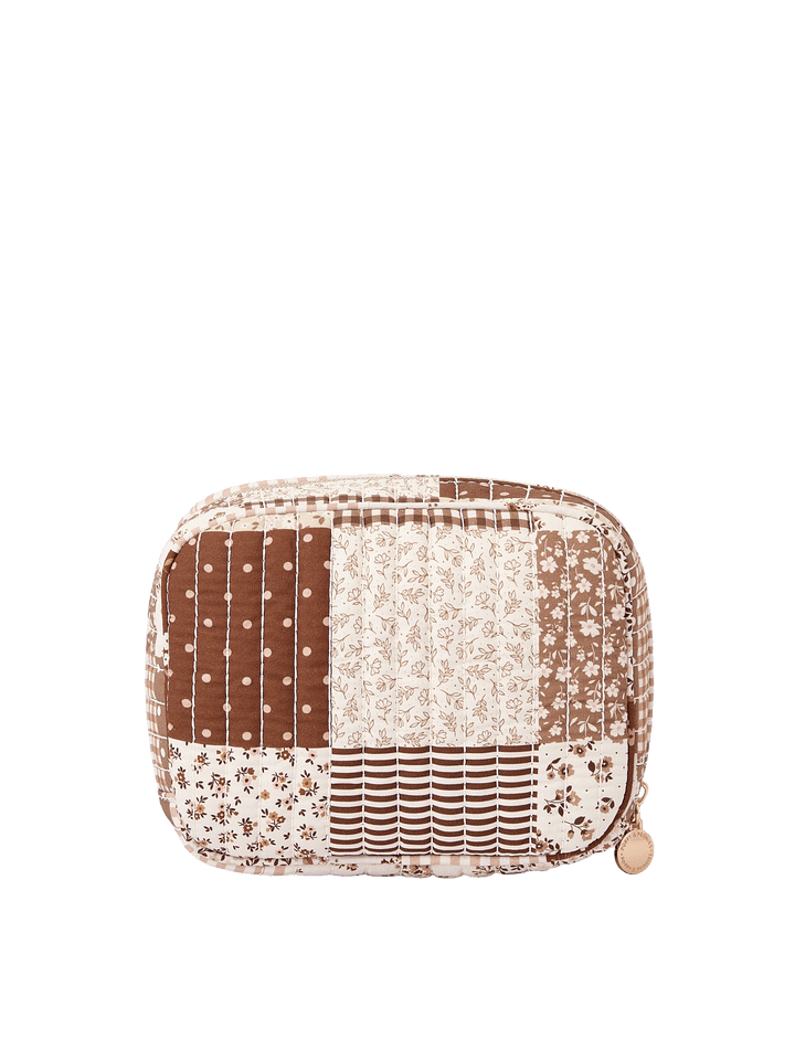 Back view of Pretty Connected Case in Brown Patchwork