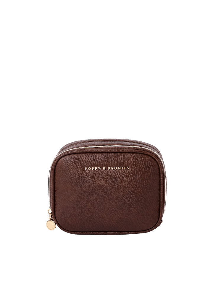 Pretty Connected Case in Espresso with dual zip compartments