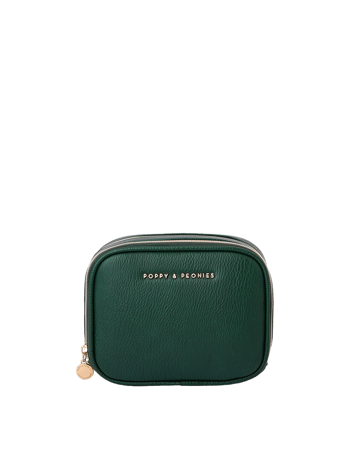 Pretty Connected Case in Heritage Green with dual zip compartments