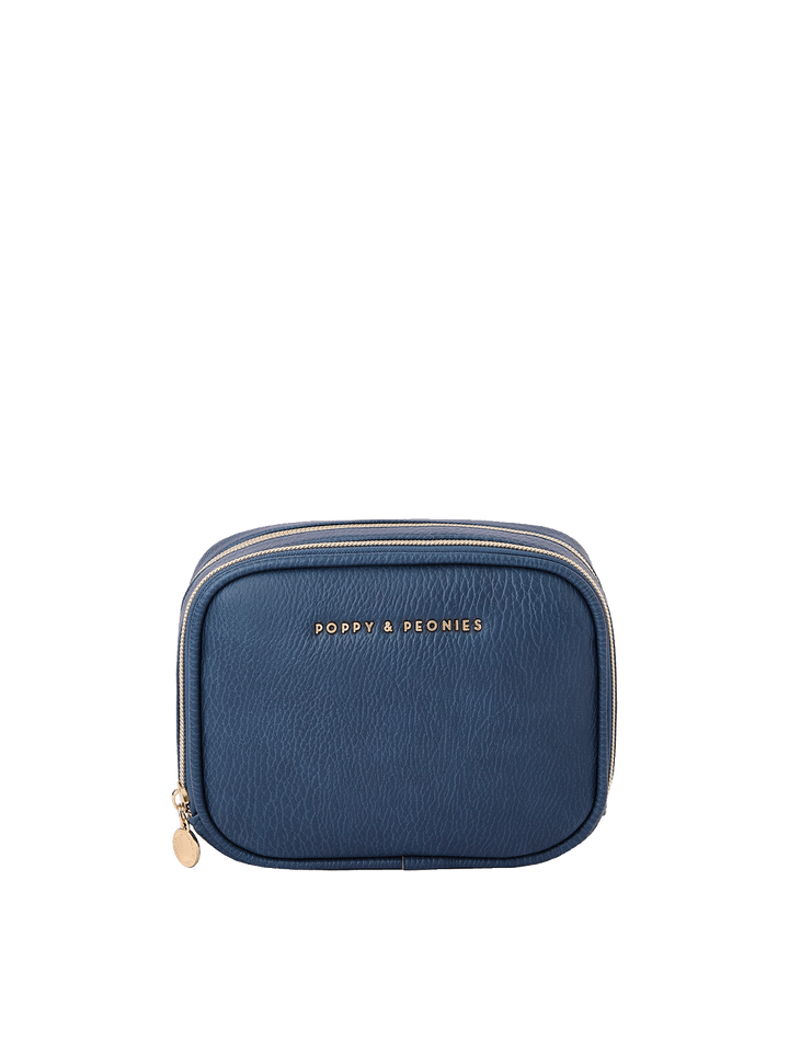 Pretty Connected Case in Navy with dual zip compartments