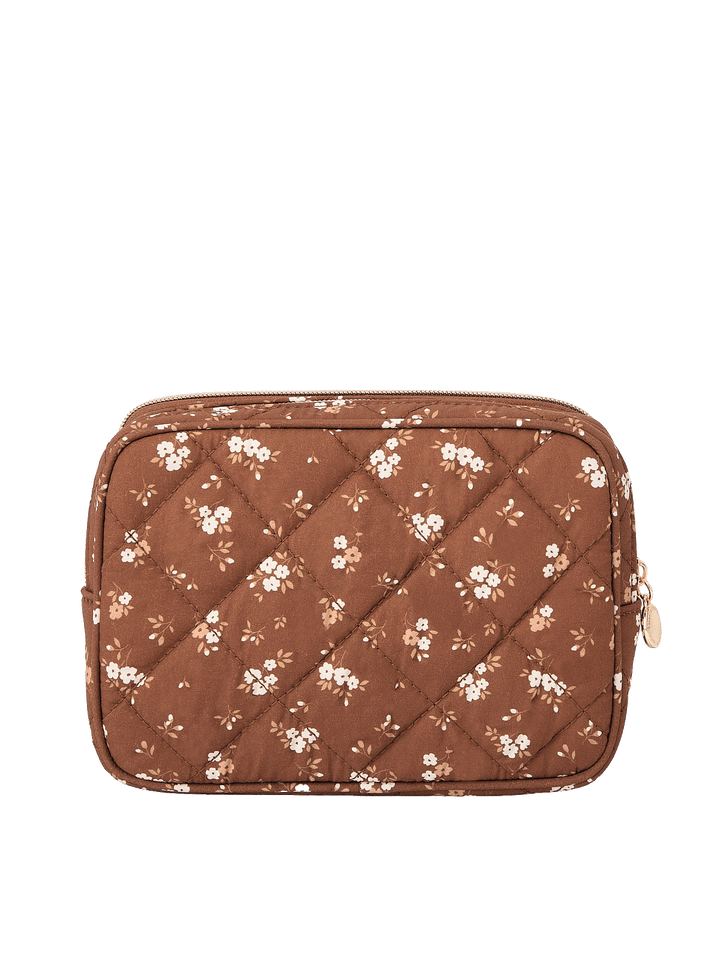 Back view of The Split Organizer in Brown Floral