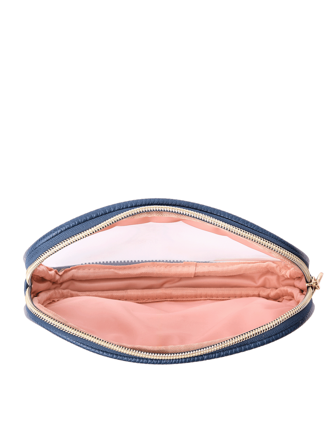 The Split Organizer in Navy opened with clear windows