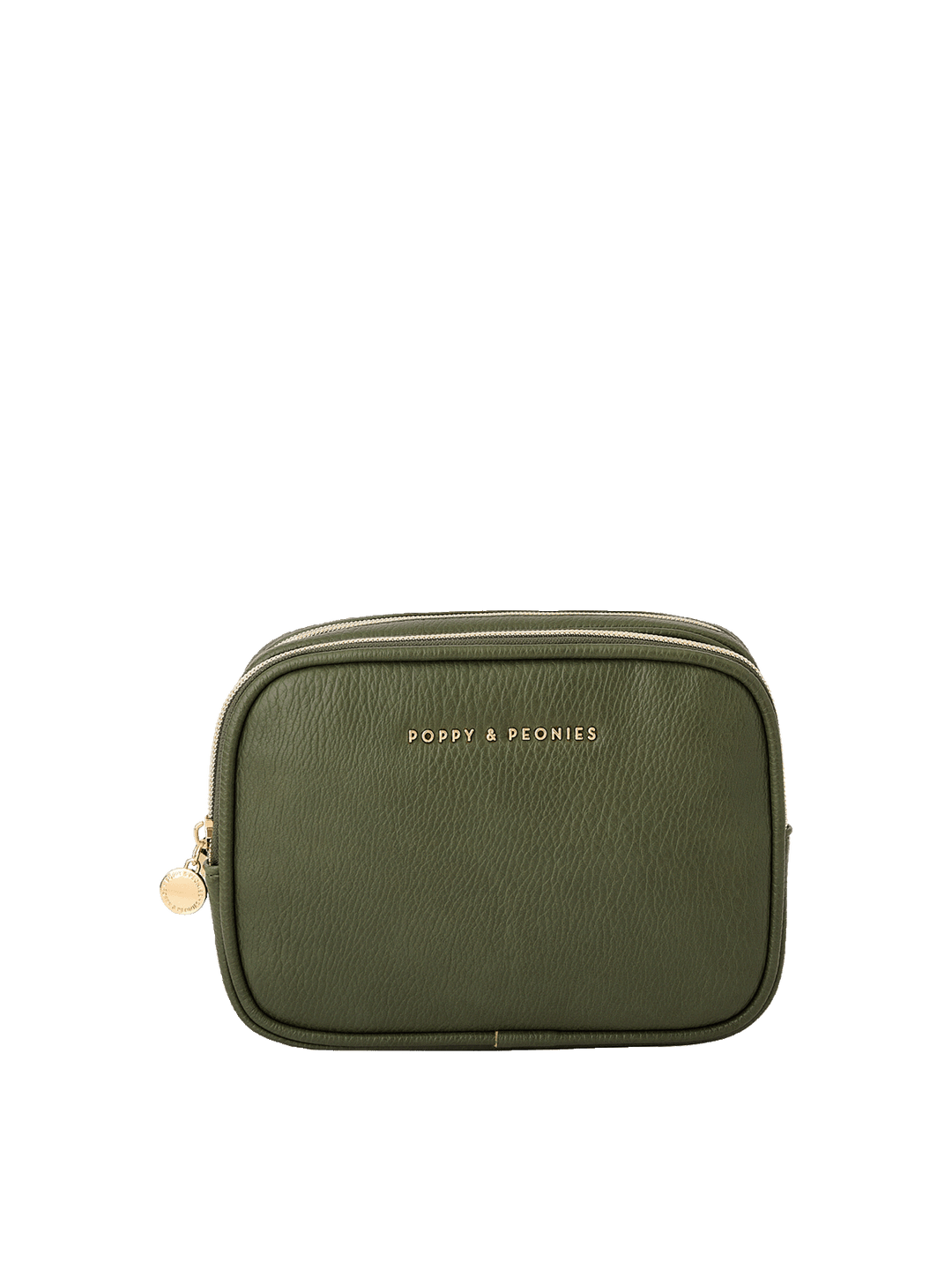 The Split Organizer in Olive with dual zip compartments